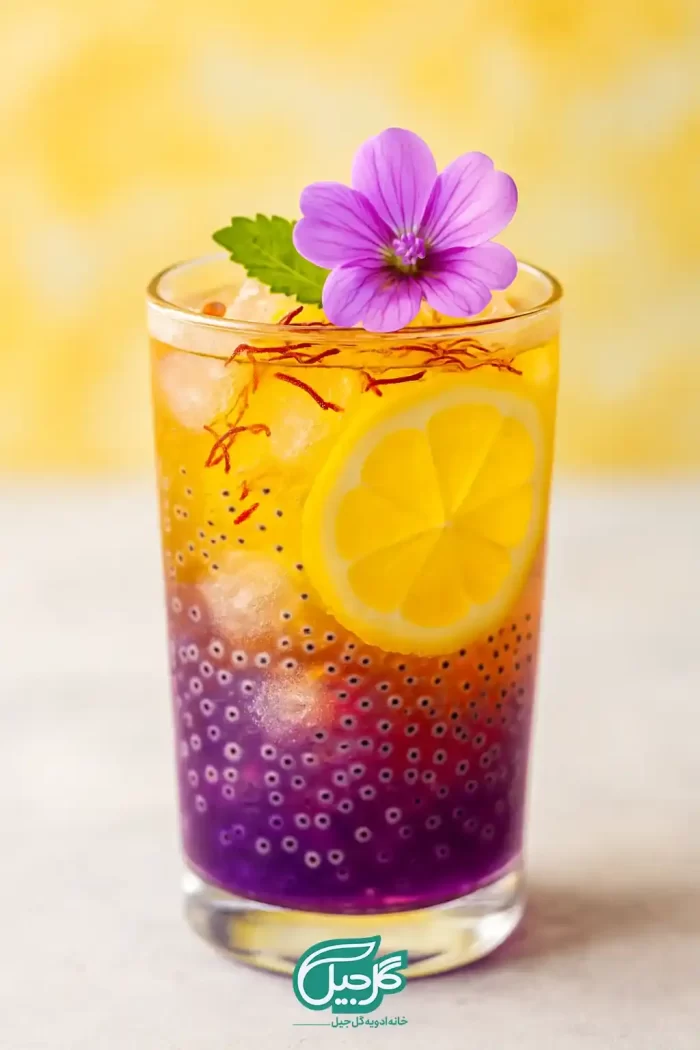دستور تهیه شربت تخم شربتی رنگی با زعفران و پنیرک